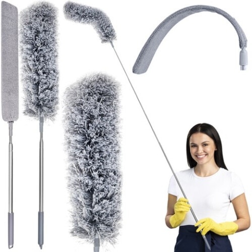 Pamatuf 2 in 1 EBA, Otel Inoxidabil, Maner Extensibil Pana la 250 cm, pentru locuri greu accesibile, Gri inchis - Img 3