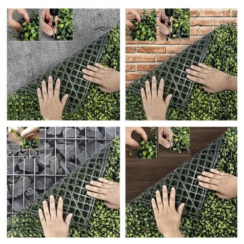 Panou gard viu artificial EBA, 60 x 40 cm, grosime 3 cm, verde - Img 3