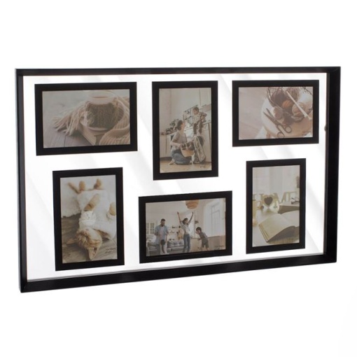 Rama Foto DecorativaEBA, din lemn pentru 6 Poze, dimensiuni 55 x 35 cm - Img 2