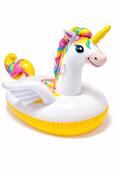 Saltea gonflabila Unicorn, 226x173 cm, 2 camere aer, manere rezistente, PVC gros 0.35 mm, colac piscina copii si adulti - Img 3