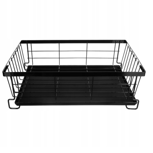 Scurgator de Vase EBA, doua niveluri, cu Suport Tacamuri, Pahare, dimensiuni 43 x 29 x 27 cm, Negru - Img 4