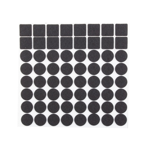 Set 133 de protectii pardoseala si mobila autoadezive EBA, pasla, dimensiuni diferite, Negru - Img 2