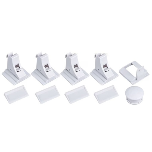 Set 4 incuietori magnetice sertare si usi pentru bebelusi si copii EBA, invizibile, instalare usoara - Img 2
