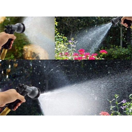 Set Furtun extensibil gradina 15 m anti rasucire EBA, Pistol pentru stropit, 7 functii, din material plastic - Img 4