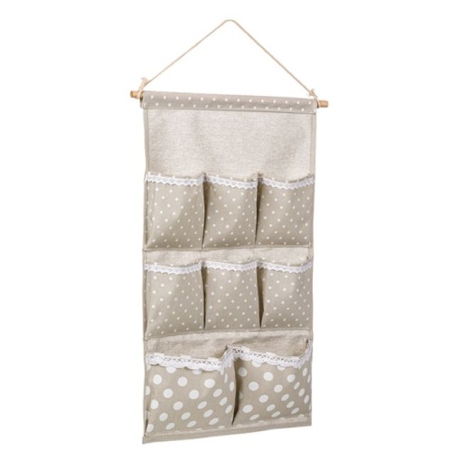 Suport Suspendabil de Organizare cu 8 Compartimente EBA, Model Buline, 35 x 60 cm, Bej - Img 2