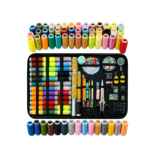 Trusa profesionala de cusut EBA, 229 piese, cutie compacta cu accesorii, ate colorate si unelte pentru reparatii - Img 2