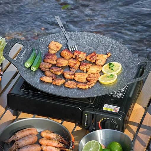 Aragaz Portabil Camping 2 in 1, 2500W, Compatibil Cartus si Butelie Gaz, Aprindere Piezoelectrica, Reglaj Flacara, Valiza Transport Inclusa, Aragaz Turistic pentru Camping, Pescuit si Drumetii - Img 6