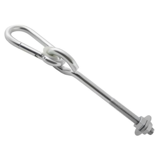 Carlig de prindere leagane din otel galvanizat cu carabina EBA, filet, dimensiune totala 27 cm, sarcina maxima 300 kg - Img 2