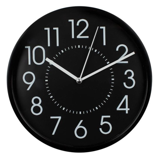 Ceas decorativ de perete simplu, forma rotunda, EBA, 20 cm, Negru - Img 2