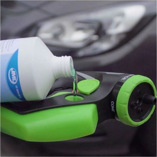 Duza spumare pentru aparat de spalat cu presiune EBA, Multifunctional, 4 in 1, rezervor sapun 200 ml, Verde + Negru - Img 2