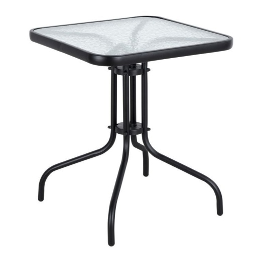 Masa gradina 60 x 60 cm sticla securizata + cadru metalic – ideala pentru terasa, balcon, exterior - Img 6