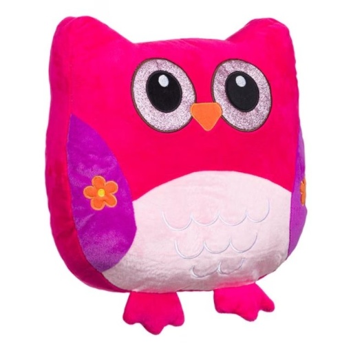 Perna Decorativa EBA, model bufnita, dimensiuni 32 x 30 cm, Fucsia - Img 3