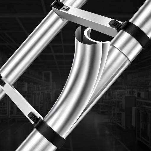Scara Telescopica Profesionala 3.2 m, 11 Trepte, Inox, 150 kg, Antiderapanta, Pliabila Compact 82 cm, Blocare Automata de Siguranta, pentru Lucrari la Inaltime - Img 6