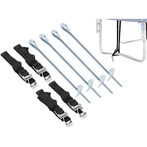 Set 4 Ancore metalice stabilizare trambulina EBA, lungime 30 cm, 4 curele cu 4 catarame incluse - Img 2