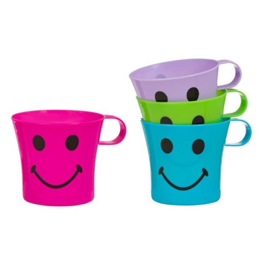 Set 4 Pahare de apa din plastic cu maner Smile Design EBA, 350 ml - Img 2