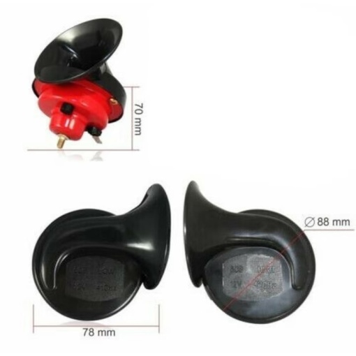 Set Claxon Auto Universal 12V EBA, Tonuri inalte + joase, Sunet puternic 60dB, compatibil autoturisme, dube, motociclete, barci - Img 3