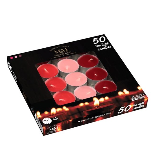 Set lumanari parfumate Valentine's day, EBA, dimensiuni 3 x 1, 5 cm, 50 buc - Img 3