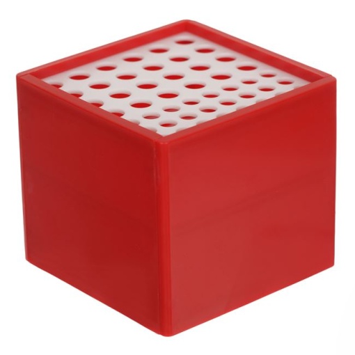 Suport de uscare pensule EBA, ideal pentru 48 de buc, dimensiuni 10 x 10 x 9 cm, Plastic, Rosu - Img 2