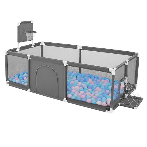 Tarc Multifunctional Copii EBA, Piscina cu Bile, Teren Baschet, Poarta fotbal, Cadru Stabil, dimensiuni 235 x 129 cm - Img 3