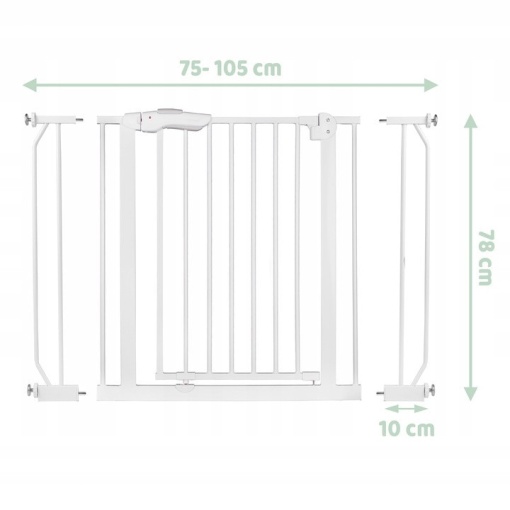 Bariera Siguranta Copii EBA, Alba, 75-105 cm, Montaj Fara Gaurire, Deschidere Dubla &amp; Blocare 90 grade - Img 3
