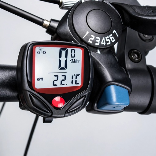 Computer Bicicleta cu Fir, 15 Functii, Vitezometru LCD Iluminat, Impermeabil, Odometru, Distanta si Timp, Compatibil 16–28 Inch - Img 4