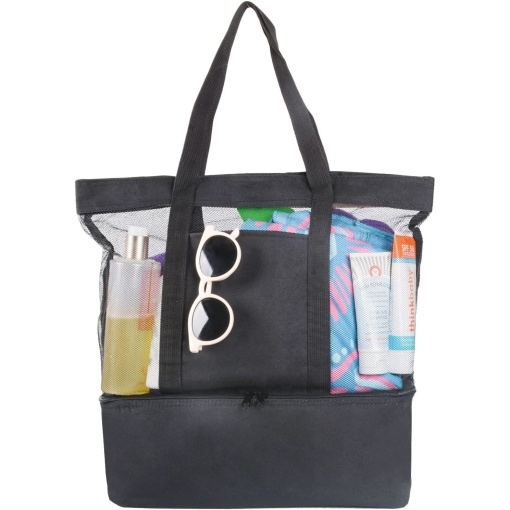 Geanta de plaja termo-izolanta EBA, pentru depozitare alimente si bauturi, Gri, 20 L, dimensiuni 58 x 15 x 35 cm - Img 2