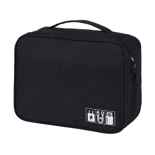 Geanta organizatoare pentru cabluri si accesorii EBA, dimensiuni 24.5 x 18.5 x 10 cm, Negru - Img 4