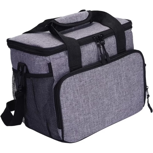 Geanta termo-izolanta High Quality pentru picnic EBA, 40 L, 2 pastile racire, Impermeabila, Spuma EVA, 47 x 28.5 x 30 cm, Gri - Img 3