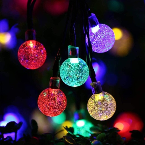 Ghirlanda solara de gradina EBA, 6 M, 10 Globuri de Cristal lumini LED 7 cm, multicolor, IP44, utilizare in exterior - Img 4