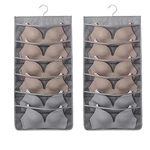 Husa 2 in 1 pentru Organizarea Lenjeriei Intima cu Umeras EBA, dimensiuni 40 x 80 cm, Gri - Img 3