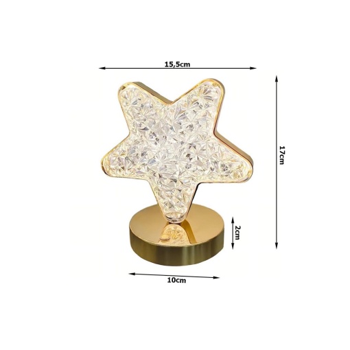 Lampa ambientala led EBA, forma stea crystal diamond, cu senzor tactil si telecomanda, 6 nuante de lumina, reincarcabila usb - Img 3