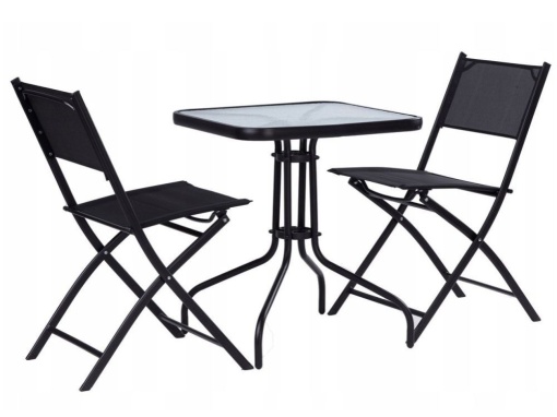 Masa gradina 60 x 60 cm sticla securizata + cadru metalic – ideala pentru terasa, balcon, exterior - Img 3