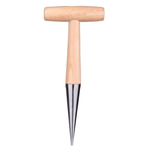 Plantator rasaduri tip Dibber cu lama de metal pentru bulbi si seminte, conic, maner lemn, 28 cm, EBA - Img 3