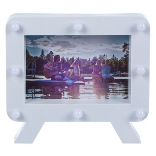 Rama foto decorativa 3D, EBA, Alba, 8 LED-uri, dimensiuni 10 x 15 cm - Img 2