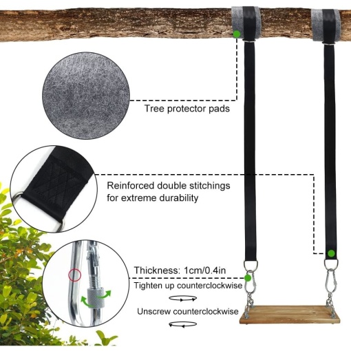 Set montare hamace si leagane, EBA, 8 piese rezistente, lungimea liniilor: 152 cm - Img 3