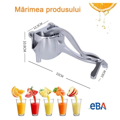 Storcator manual fructe EBA, design ergonomic, otel inoxidabil usor de curatat si utilizat, durabil, argintiu - Img 3