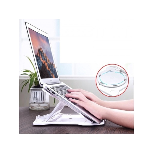 Suport de Laptop EBA, Reglabil, 9 Trepte, Picioruse Anti-Alunecare, Suport Telefon, 27 x 28 cm, Negru - Img 3