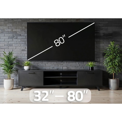 Suport TV de perete EBA, Pivotant, Universal, Diagonala 32"- 80" (80 - 204 cm), Max 70 kg, Vesa 200 x 200 - 600 x 400, Negru - Img 2