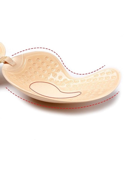 Sutien autoadeziv tip fluture EBA, fara bretele, inchidere frontala, confortabil, Marimea B, bej - Img 3