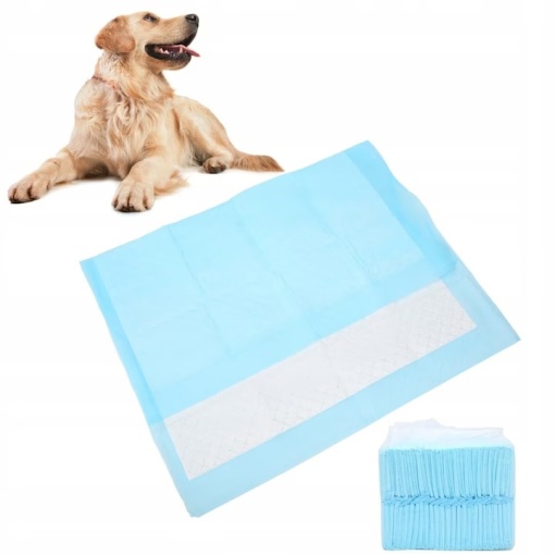 Covorase igienice absorbante EBA pentru animale cu margini sigilate, dimensiune 60 x 60 cm, 50 buc + 2 role saci menajeri - Img 3