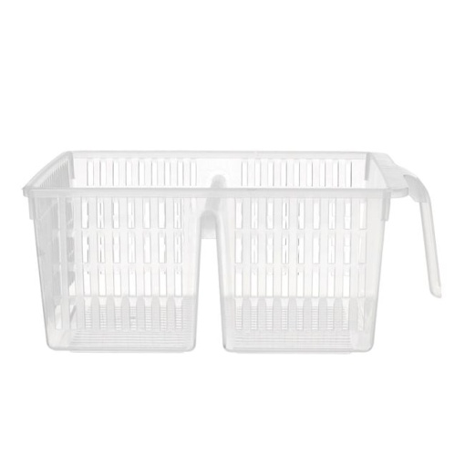 Organizator Depozitare Frigider Plastic Dublu Transparent cu Maner EBA, dimensiuni 24 x 33 x 13cm - Img 3