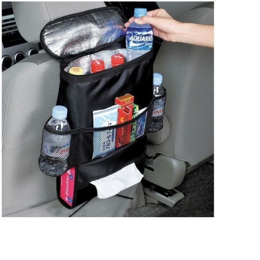 Organizator pentru scaun auto, EBA, cu geanta termica, multifunctional, dimensiuni 35 x 28 x 10 cm, Negru - Img 3