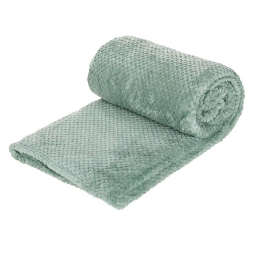 Patura Catifelata Dubla EBA, dimensiuni 230 x 220 cm, Verde Menta - Img 2