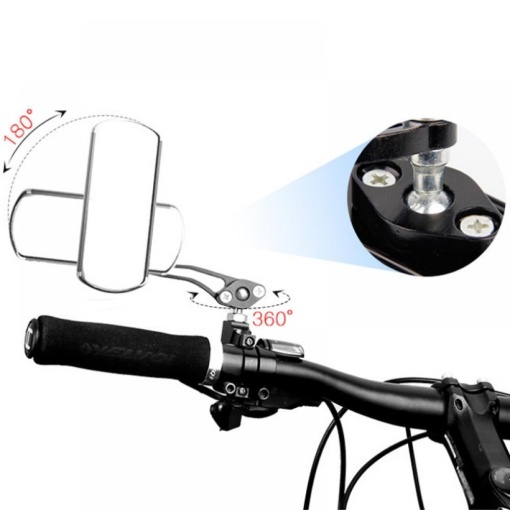 Set 2 oglinzi retrovizoare, EBA, pentru bicicleta, cu forma dreptunghiulara, dimensiuni 50 x 125 mm, Negru - Img 4