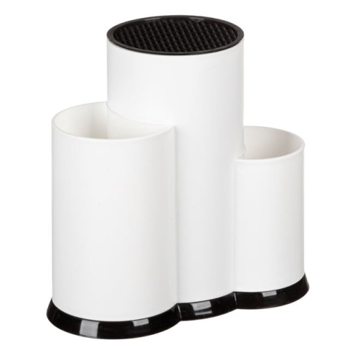 Suport cutite si tacamuri de bucatarie EBA, plastic, dimensiuni 23 x 12 x 22 cm, Alb - Img 2