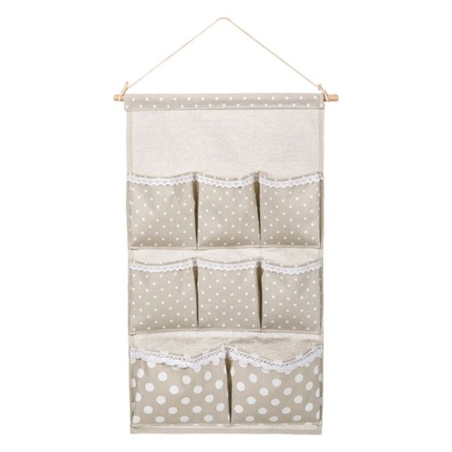Suport Suspendabil de Organizare cu 8 Compartimente EBA, Model Buline, 35 x 60 cm, Bej - Img 3