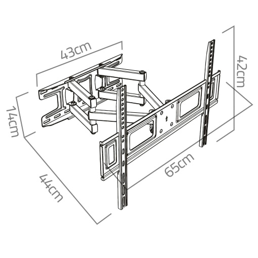 Suport TV de perete EBA, Pivotant, Universal, Diagonala 32"- 70" (80-178 cm), Max 45 kg, Vesa 50 x 50-600 x 400, Negru - Img 2