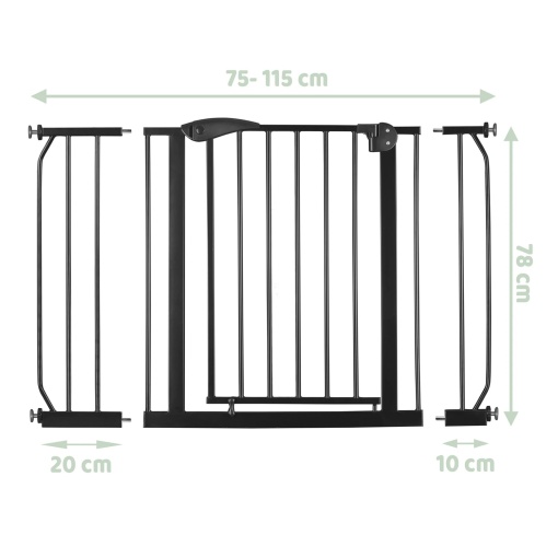 Bariera Siguranta Copii si Animale EBA, Reglabila 75-115 cm, Montaj Fara Gaurire, Bidirectionala, Blocare la 90 grade, Negru - Img 3