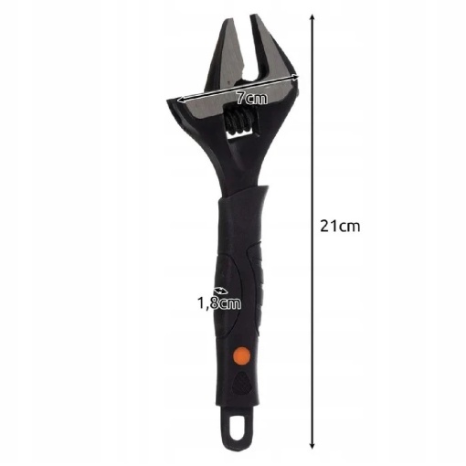 Cheie tubulara reglabila EBA, tip suedeza, otel carbon, reglare 0 - 35 mm, maner termoplastic, 21 x 7 x 1.8 cm, Negru - Img 3