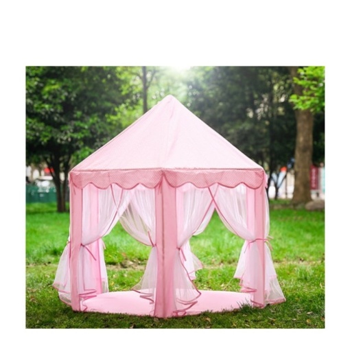 Cort pentru copii stil palat cu perdele, EBA, roz, ideal pentru casa si gradina, 135 x 135 x 140 cm - Img 3